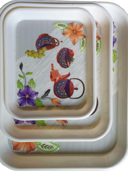 Melamine Tray Set  3piece (s,m,l) ( fruit Design)