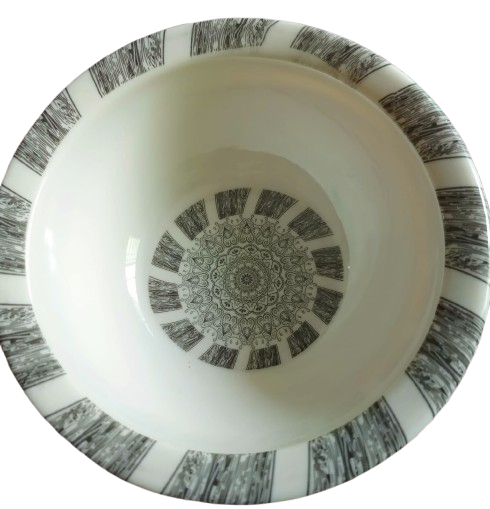 Melamine 6 piece dish (gray shade design)